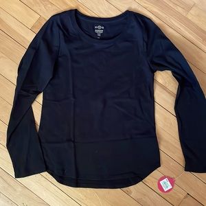 Girls Black long sleeve tee - Size 12